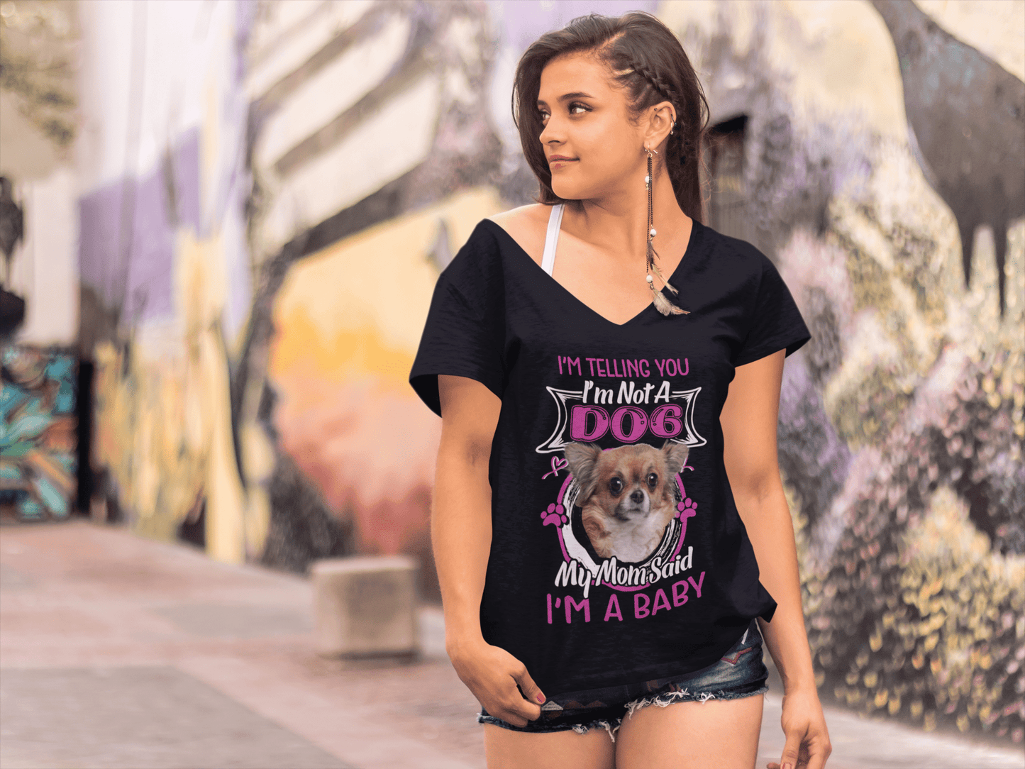 ULTRABASIC Women's T-Shirt I'm Telling You I'm Not a Chihuahua - My Mom Said I'm a Baby - Cute Puppy Dog Lover Tee Shirt