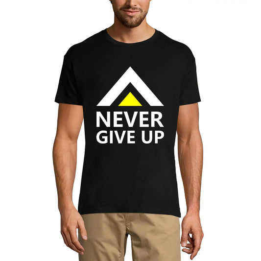 Men's Graphic T-Shirt Never Give Up Eco-Friendly Limited Edition Short Sleeve Tee-Shirt Vintage Birthday Gift Novelty