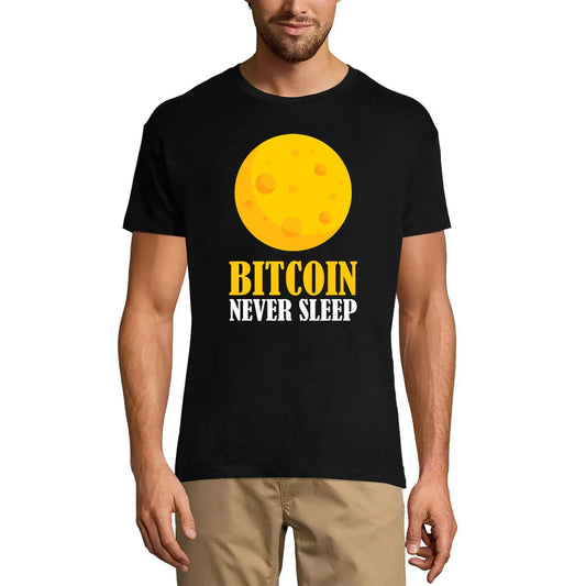 Men's Graphic T-Shirt Bitcoin Never Sleep - Blockchain Currency Eco-Friendly Limited Edition Short Sleeve Tee-Shirt Vintage Birthday Gift Novelty