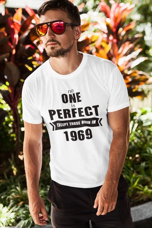 1969, No One Is Perfect, white, Men's Short Sleeve Round Neck T-shirt 00093