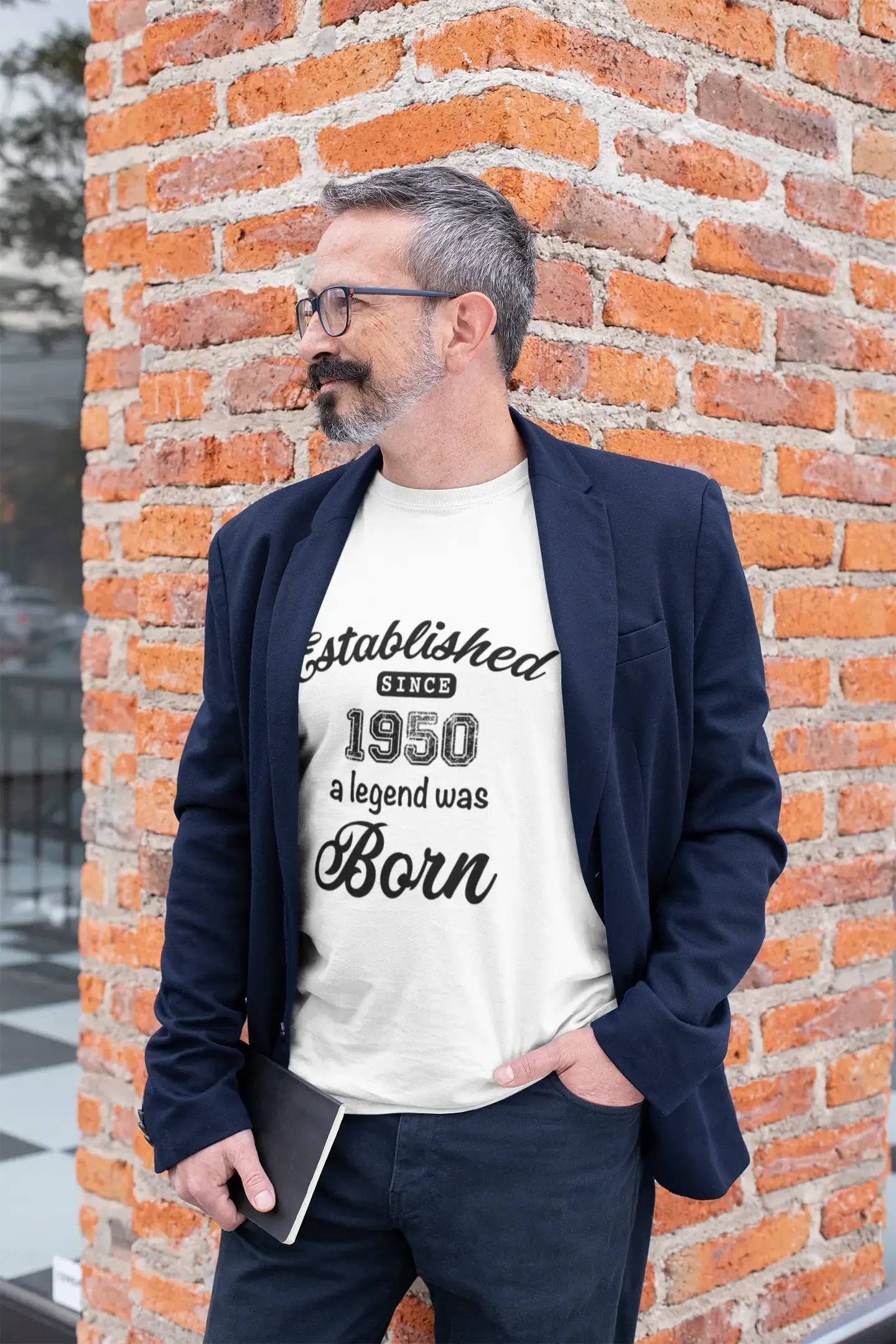Established since 1950, Men's Short Sleeve Round Neck T-shirt 00095