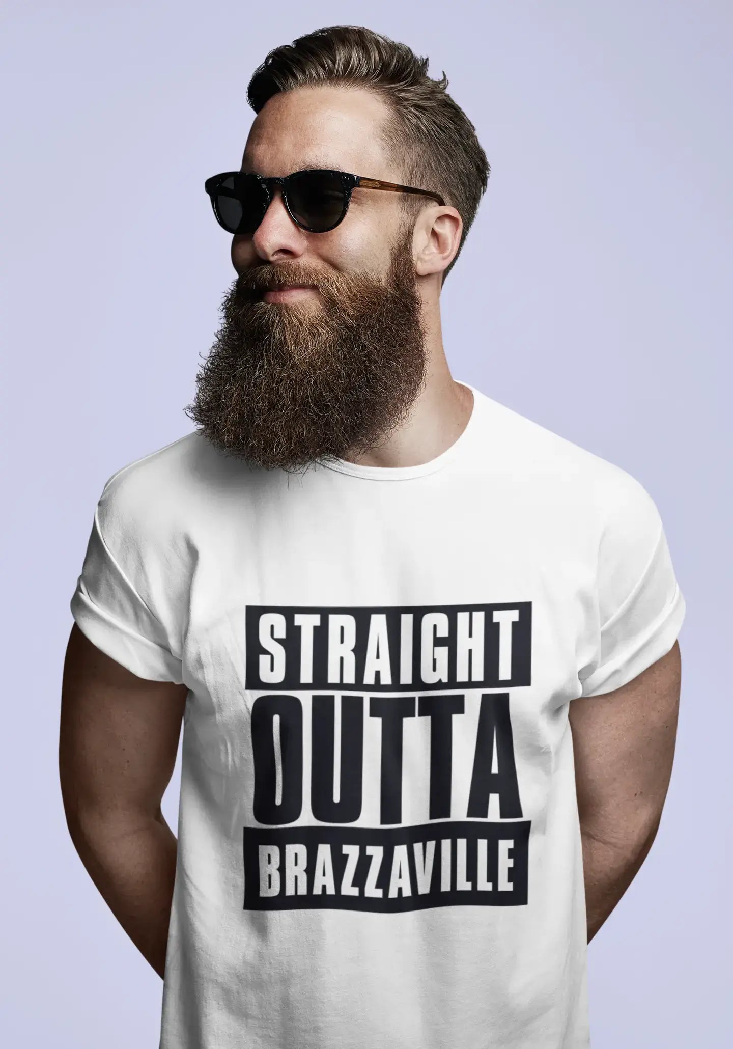 Straight Outta Brazzaville, t Shirt Homme, t Shirt Straight Outta, Cadeau Homme