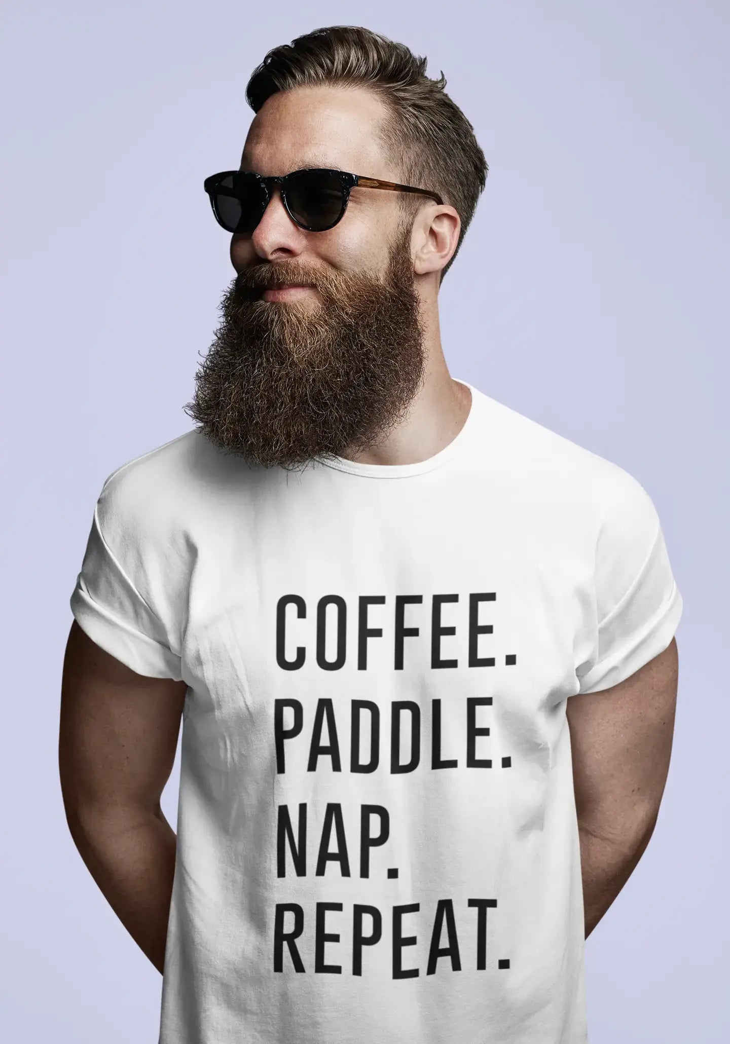 COFFEE PADDLE NAP REPEAT Men's Short Sleeve Round Neck T-shirt 00058