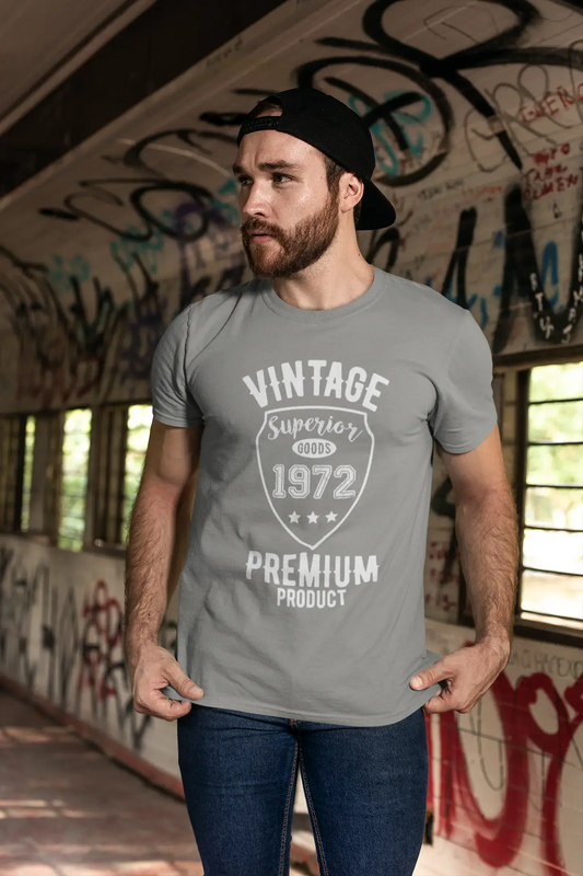 1972 Vintage superior, Grey, Men's Short Sleeve Round Neck T-shirt 00098