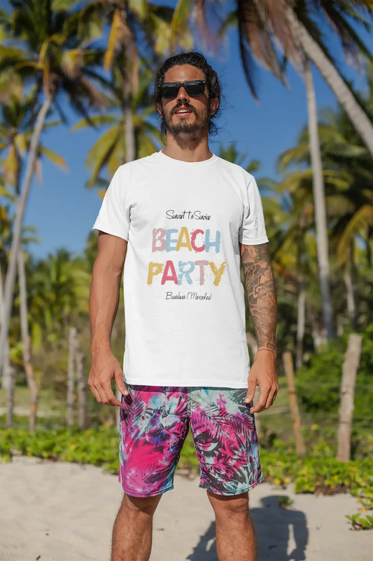 Brasilia Teimosa, Beach Party, White, Men's Short Sleeve Round Neck T-shirt 00279
