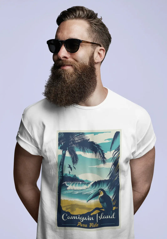 Camiguin Island, Pura Vida, Beach Name, White, Men's Short Sleeve Round Neck T-shirt 00292