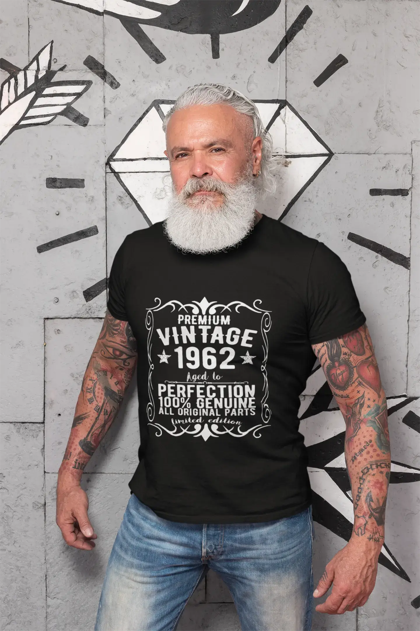 Premium Vintage Year 1962, Black, Men's Short Sleeve Round Neck T-shirt, gift t-shirt 00347