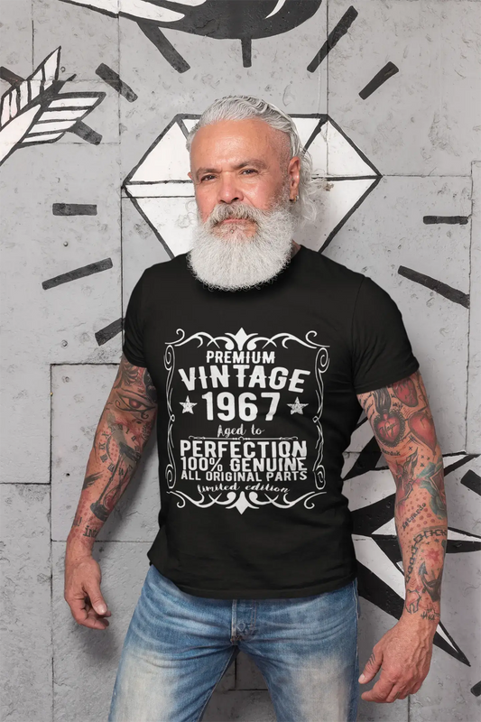 Premium Vintage Year 1967, Black, Men's Short Sleeve Round Neck T-shirt, gift t-shirt 00347