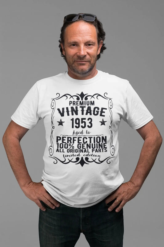 Premium Vintage Year 1953, White, Men's Short Sleeve Round Neck T-shirt, gift t-shirt 00349