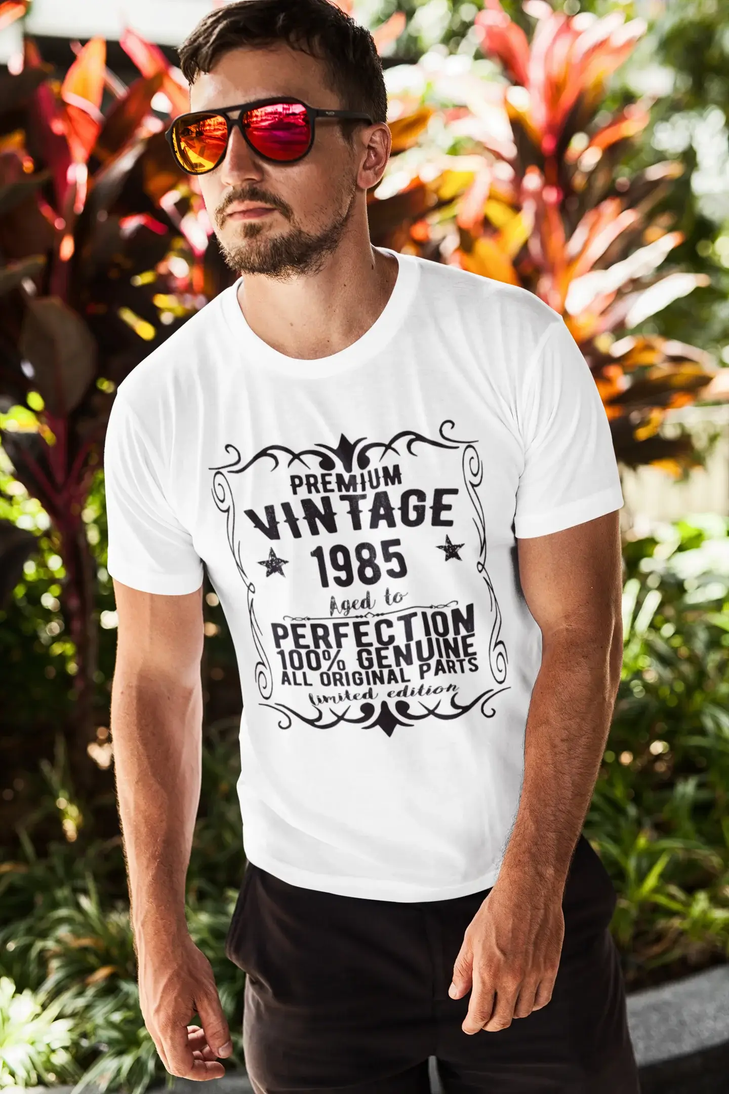 Premium Vintage Year 1985, White, Men's Short Sleeve Round Neck T-shirt, gift t-shirt 00349