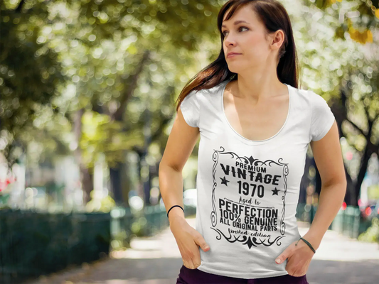 Premium Vintage Year 1970, White, Women's Short Sleeve Round Neck T-shirt, gift t-shirt 00368