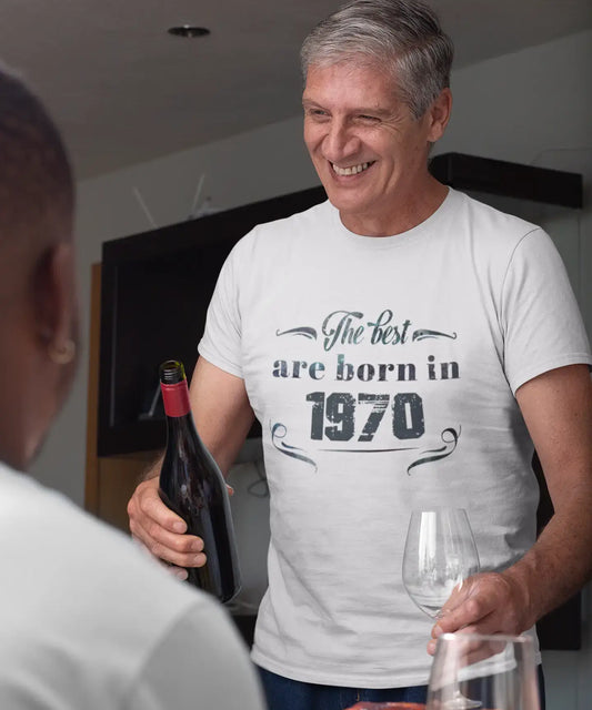 The Best are Born in 1970 Men's T-shirt White Birthday Gift 00398