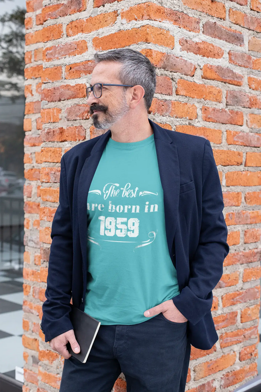 The Best are Born in 1959 Men's T-shirt Blue Birthday Gift 00399