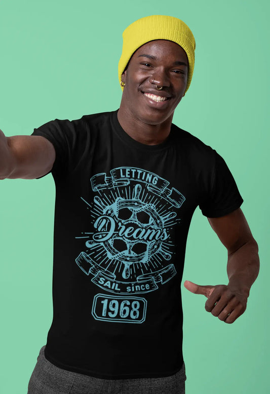 Letting Dreams Sail Since 1968 Men's T-shirt Black Birthday Gift 00402