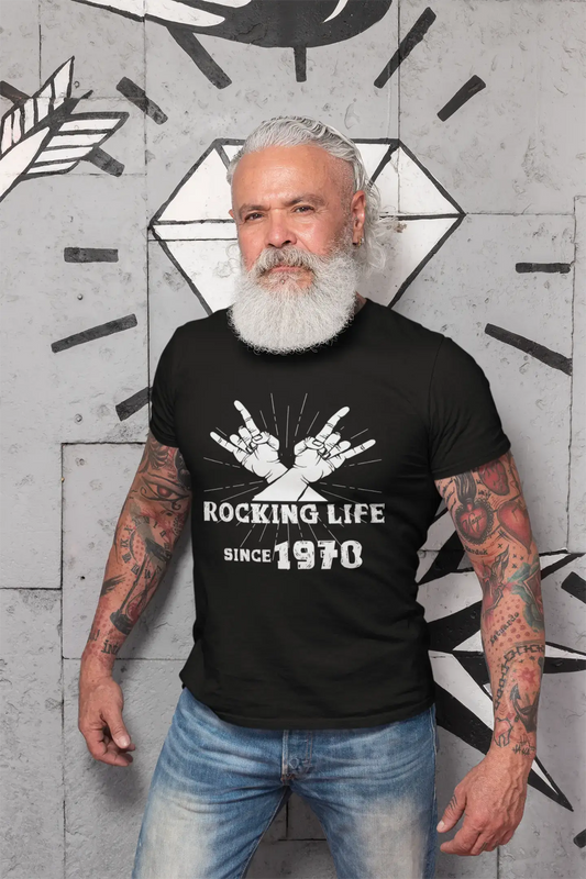 Rocking Life Since 1970 Men's T-shirt Black Birthday Gift 00419