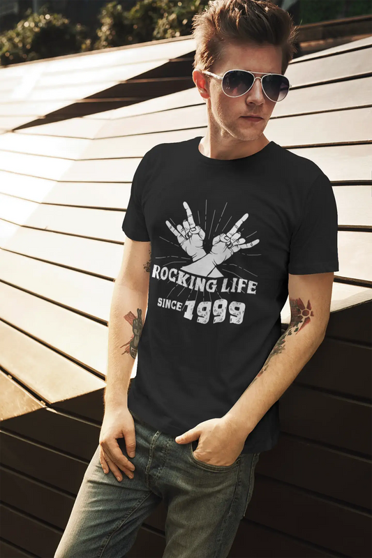 Rocking Life Since 1999 Men's T-shirt Black Birthday Gift 00419