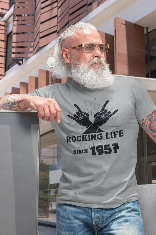 Rocking Life Since 1957 Men's T-shirt Grey Birthday Gift 00420
