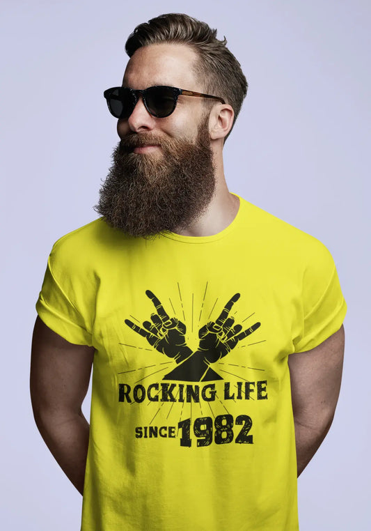 Rocking Life Since 1982 Men's T-shirt Lemon Birthday Gift 00422