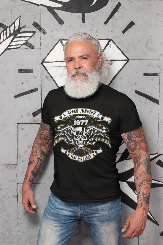 Speed Junkies Since 1977 Men's T-shirt Black Birthday Gift 00462