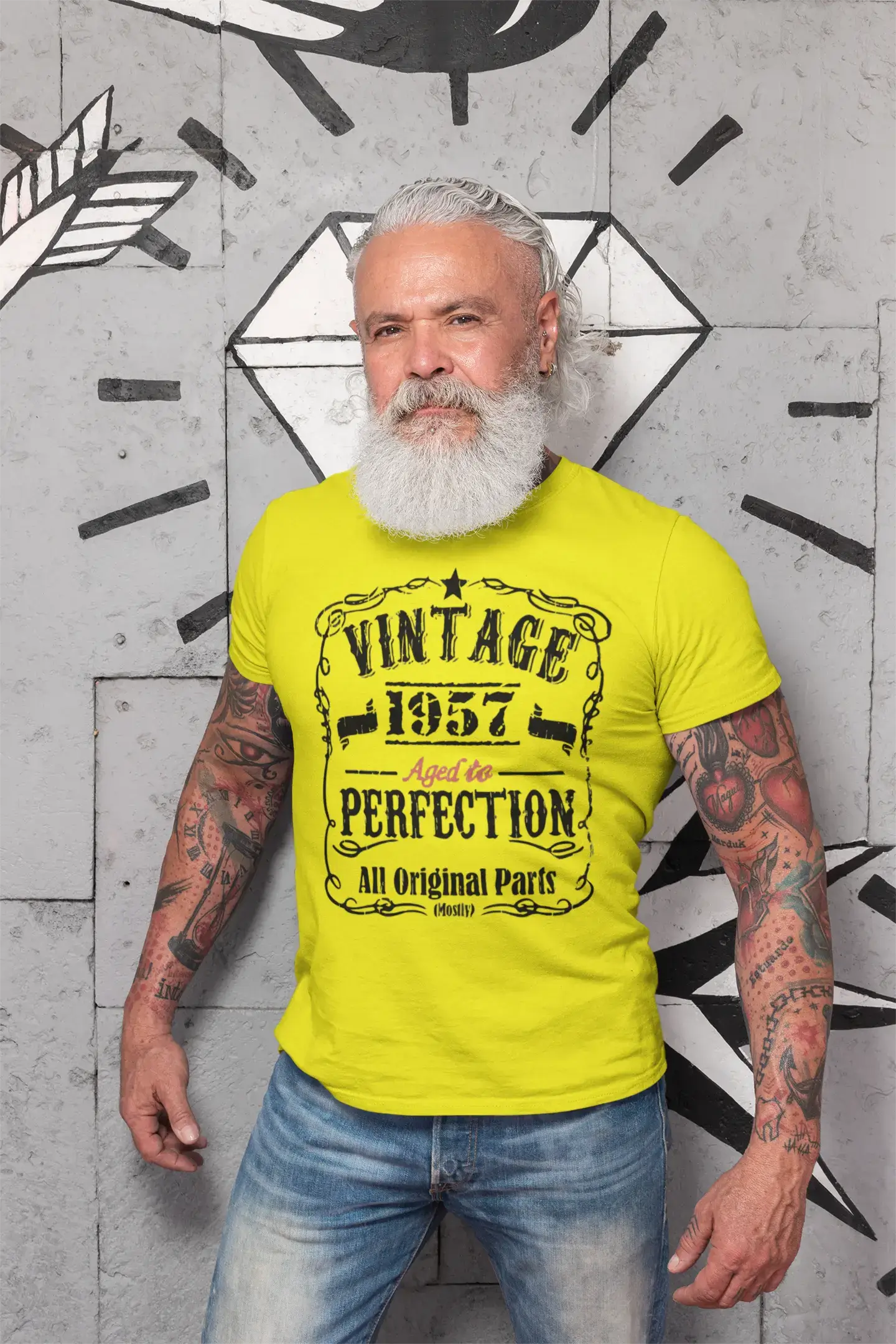 1957 Vintage Aged to Perfection Men's T-shirt Lemon Birthday Gift 00487