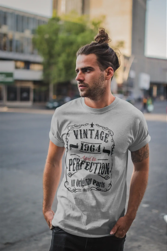 1964 Vintage Aged to Perfection Men's T-shirt Grey Birthday Gift 00489