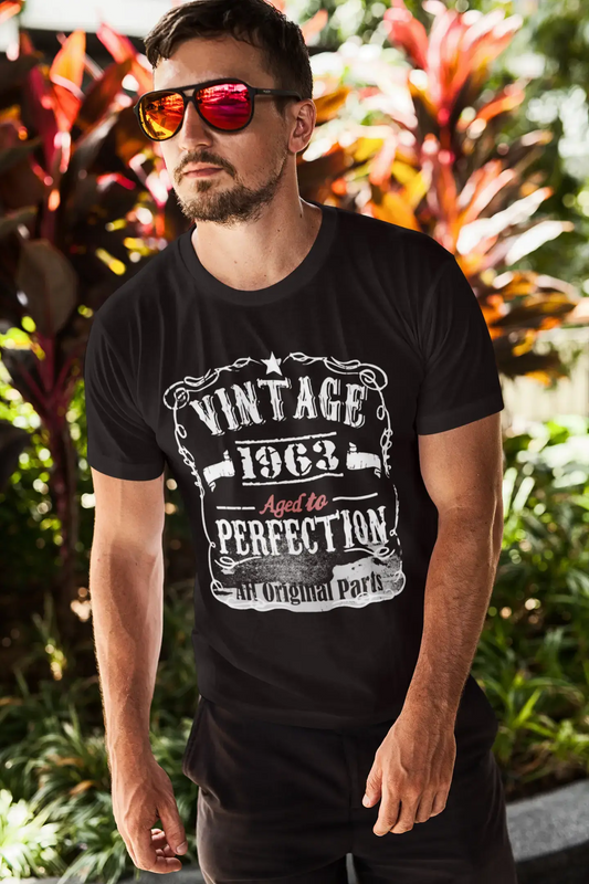 1963 Vintage Aged to Perfection Men's T-shirt Black Birthday Gift 00490