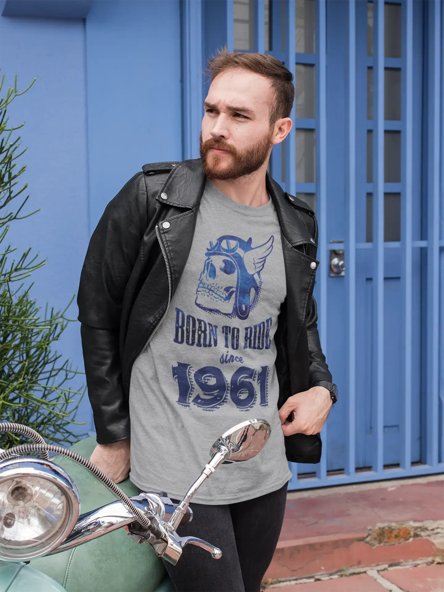 Homme Tee Vintage T Shirt 1961, Born to Ride Since 1961