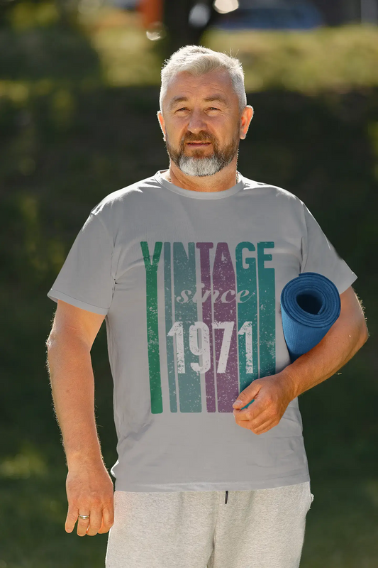 1971, Vintage Since 1971 Men's T-shirt Grey Birthday Gift 00504 00504