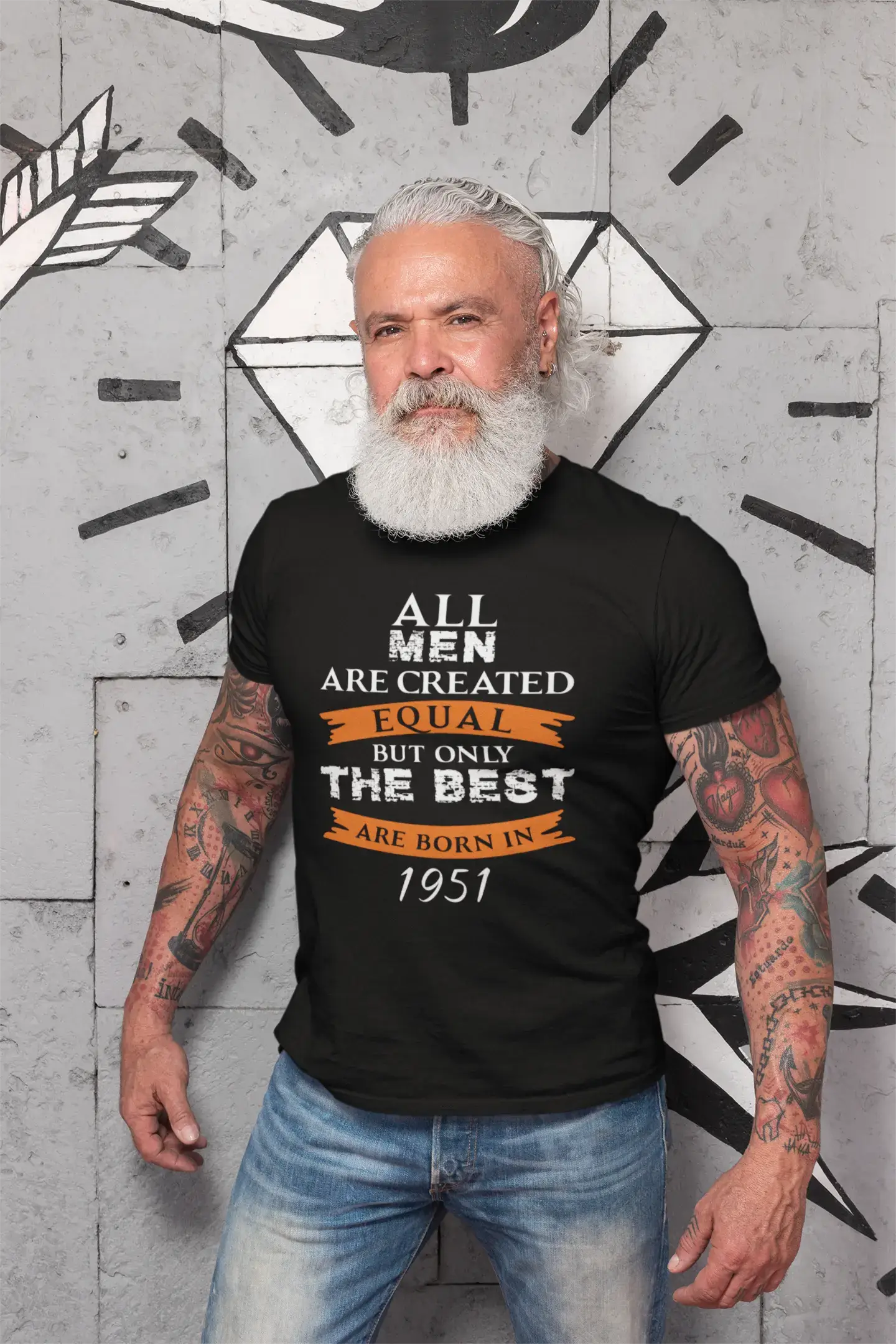 1951, Only the Best are Born in 1951 Men's T-shirt Black Birthday Gift 00509