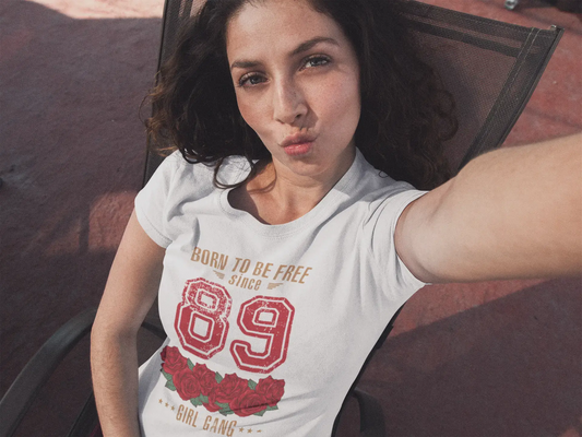 89, Born to be Free Since 89 Women's T-shirt White Birthday Gift 00518