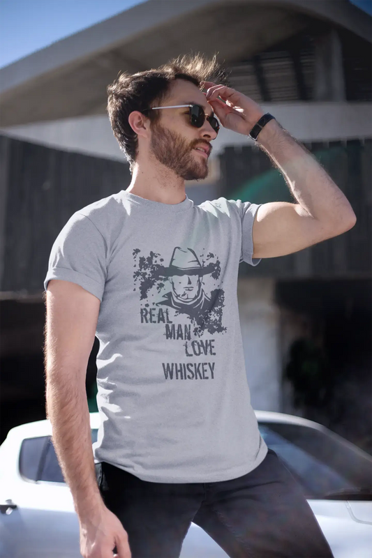 Whiskey, Real Men Love Whiskey Men's T shirt Grey Birthday Gift 00540