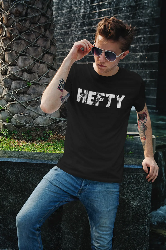 hefty Men's Retro T shirt Black Birthday Gift 00553