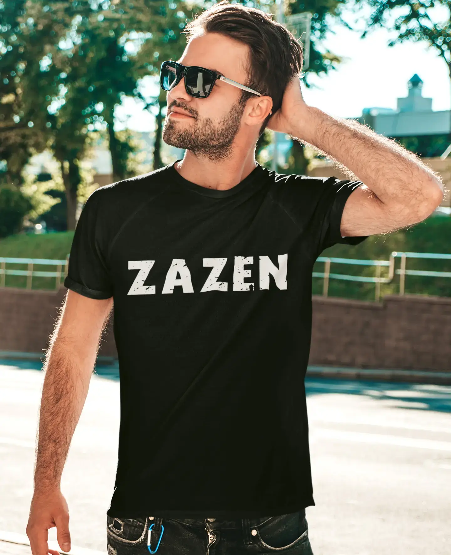 zazen Men's Retro T shirt Black Birthday Gift 00553
