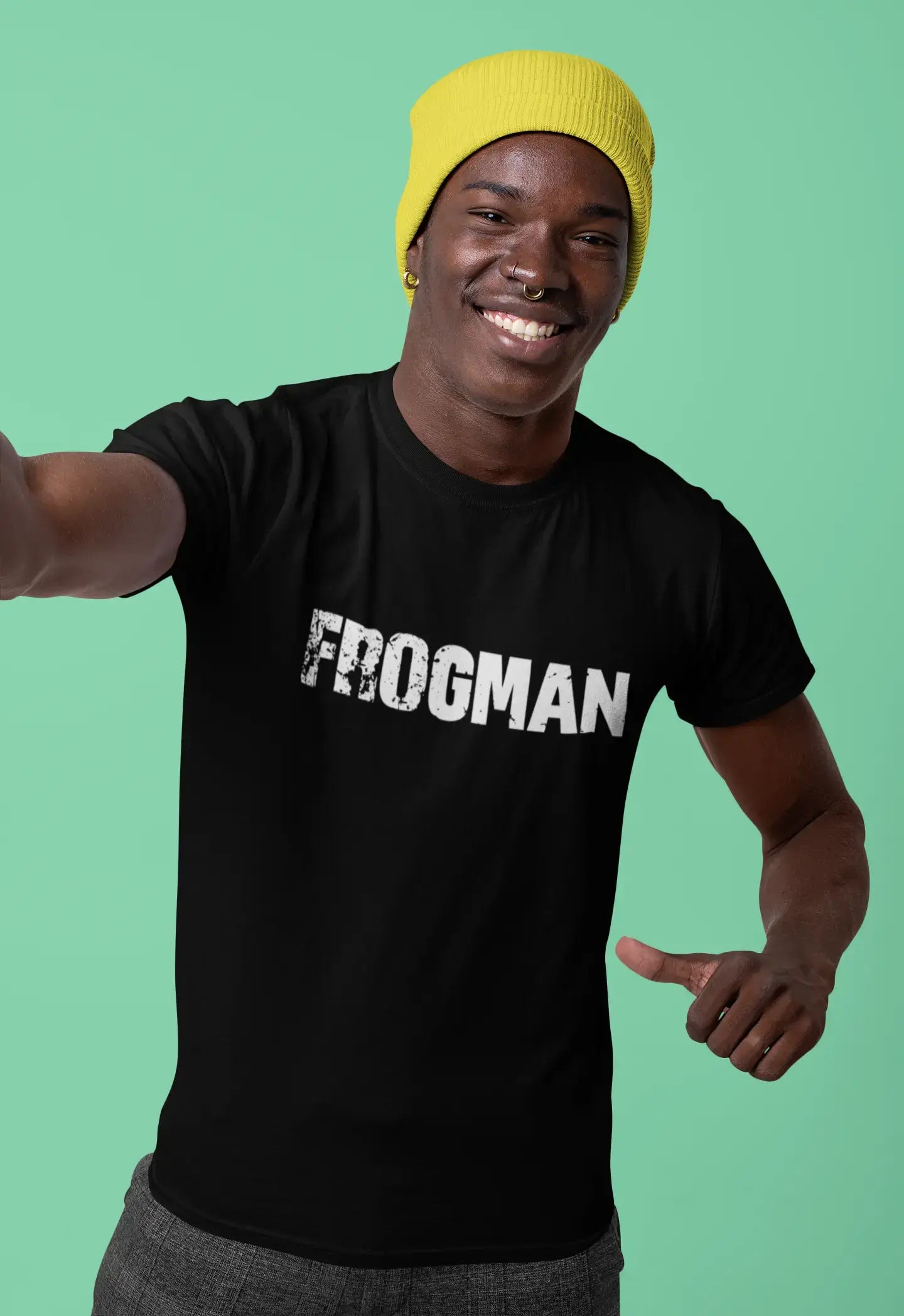 frogman Men's Vintage T shirt Black Birthday Gift 00555