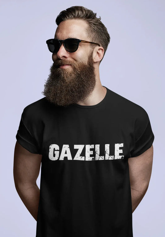 gazelle Men's Vintage T shirt Black Birthday Gift 00555