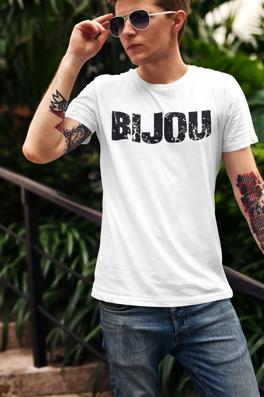 Men's Tee Shirt Vintage T shirt Bijou X-Small White 00561