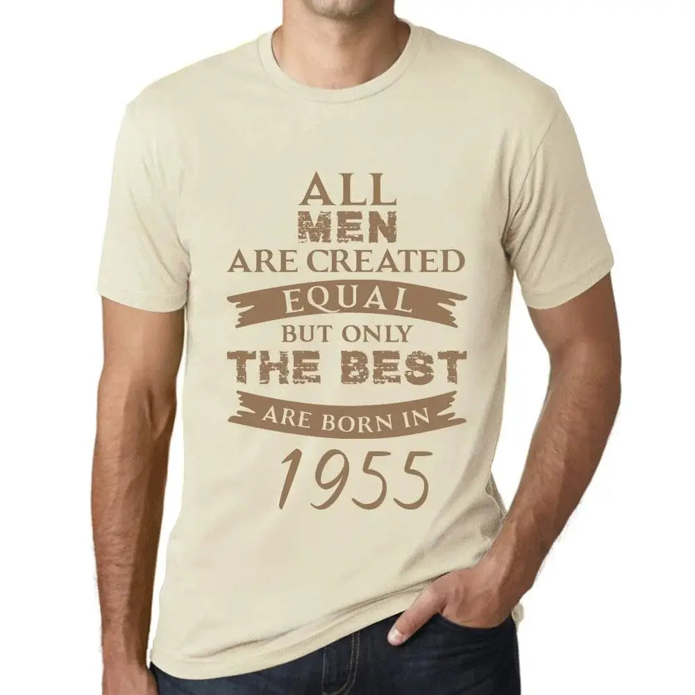 Men's Graphic T-Shirt All Men Are Created Equal but Only the Best Are Born in 1955 69th Birthday Anniversary 69 Year Old Gift 1955 Vintage Eco-Friendly Short Sleeve Novelty Tee