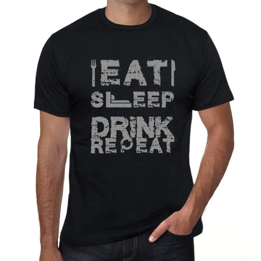 Men's Graphic T-Shirt Eat Sleep Drink Repeat Eco-Friendly Limited Edition Short Sleeve Tee-Shirt Vintage Birthday Gift Novelty