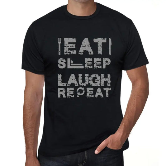 Men's Graphic T-Shirt Eat Sleep Laugh Repeat Eco-Friendly Limited Edition Short Sleeve Tee-Shirt Vintage Birthday Gift Novelty