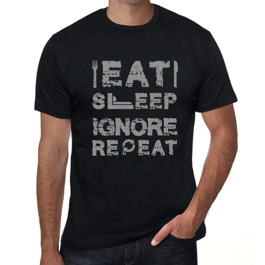 Men's Graphic T-Shirt Eat Sleep Ignore Repeat Eco-Friendly Limited Edition Short Sleeve Tee-Shirt Vintage Birthday Gift Novelty