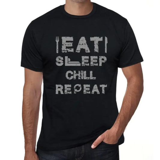 Men's Graphic T-Shirt Eat Sleep Chill Repeat Eco-Friendly Limited Edition Short Sleeve Tee-Shirt Vintage Birthday Gift Novelty