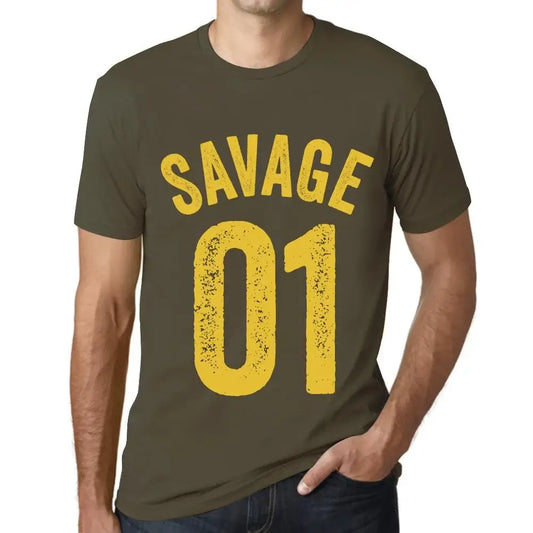 Men's Graphic T-Shirt Savage 01 1st Birthday Anniversary 1 Year Old Gift 2023 Vintage Eco-Friendly Short Sleeve Novelty Tee