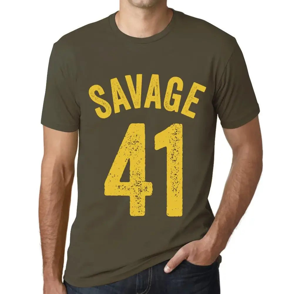 Men's Graphic T-Shirt Savage 41 41st Birthday Anniversary 41 Year Old Gift 1983 Vintage Eco-Friendly Short Sleeve Novelty Tee