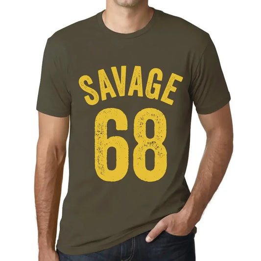 Men's Graphic T-Shirt Savage 68 68th Birthday Anniversary 68 Year Old Gift 1956 Vintage Eco-Friendly Short Sleeve Novelty Tee