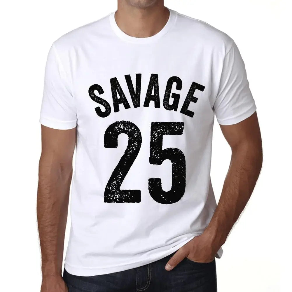 Men's Graphic T-Shirt Savage 25 25th Birthday Anniversary 25 Year Old Gift 1999 Vintage Eco-Friendly Short Sleeve Novelty Tee