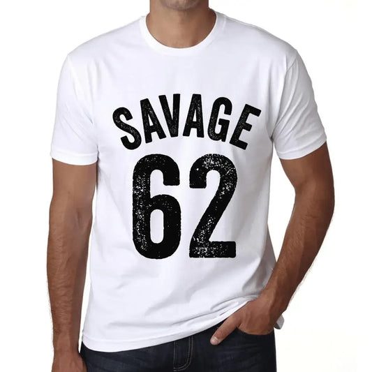 Men's Graphic T-Shirt Savage 62 62nd Birthday Anniversary 62 Year Old Gift 1962 Vintage Eco-Friendly Short Sleeve Novelty Tee