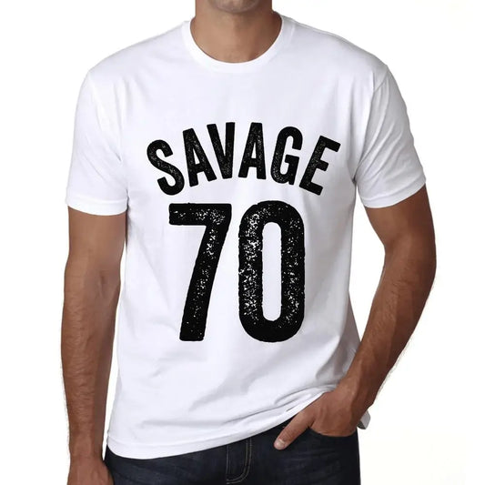 Men's Graphic T-Shirt Savage 70 70th Birthday Anniversary 70 Year Old Gift 1954 Vintage Eco-Friendly Short Sleeve Novelty Tee