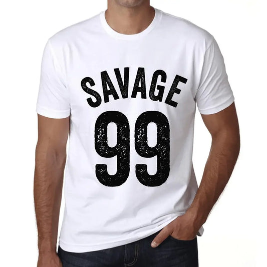 Men's Graphic T-Shirt Savage 99 99th Birthday Anniversary 99 Year Old Gift 1925 Vintage Eco-Friendly Short Sleeve Novelty Tee