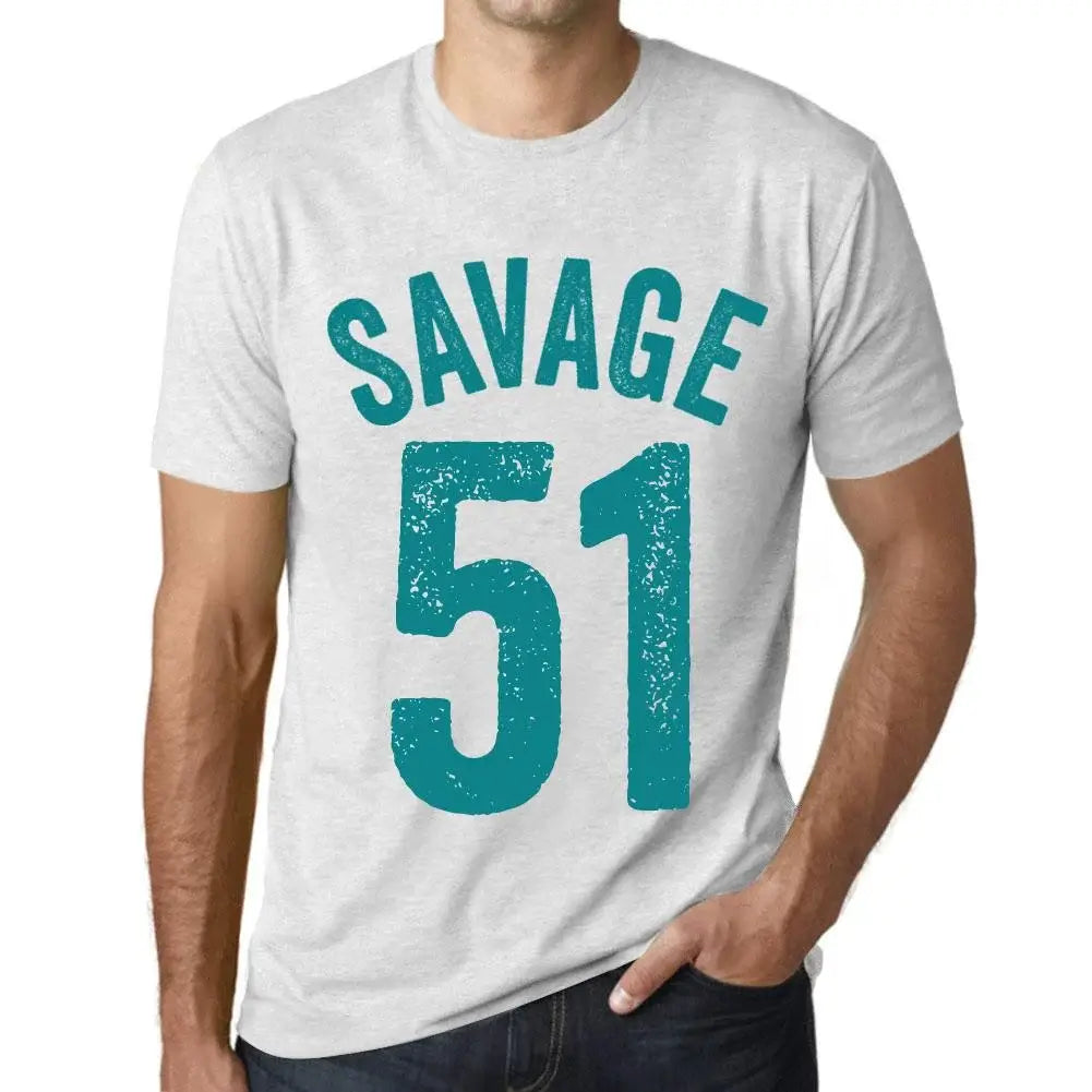 Men's Graphic T-Shirt Savage 51 51st Birthday Anniversary 51 Year Old Gift 1973 Vintage Eco-Friendly Short Sleeve Novelty Tee