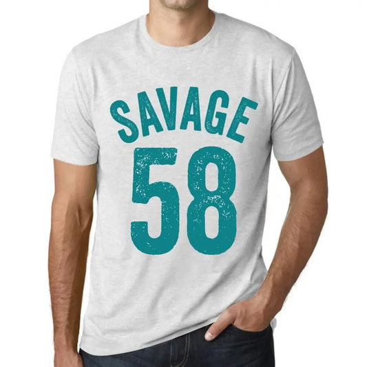 Men's Graphic T-Shirt Savage 58 58th Birthday Anniversary 58 Year Old Gift 1966 Vintage Eco-Friendly Short Sleeve Novelty Tee
